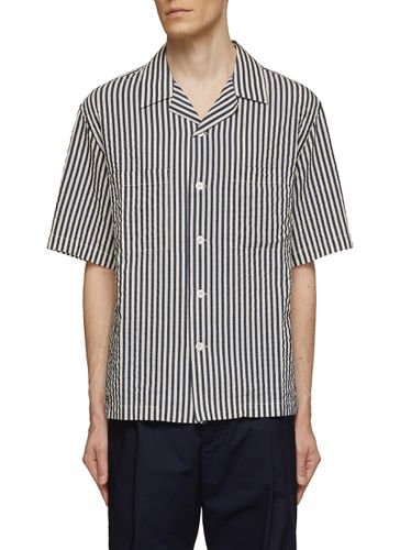 Open Collar Striped Cotton Silk Shirt - BARENA - Modalova