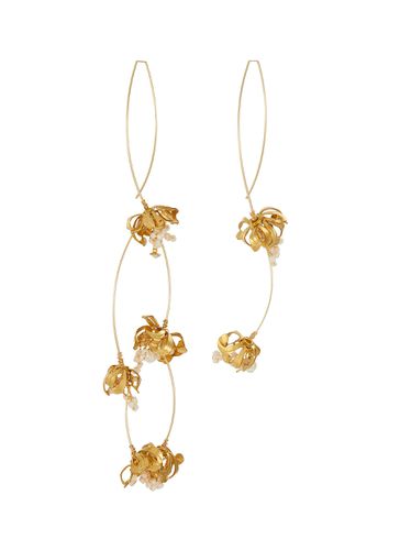 Nerine Glass Pearl Brass Mobile Earrings - MONSHIRO - Modalova