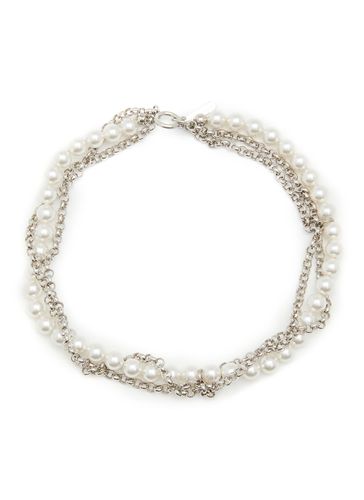 Gabi Crystal Pearl Palladium Plated Choker - JUSTINE CLENQUET - Modalova