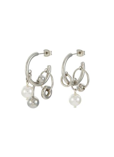Robyn Palladium Plated Crystal Pearl Earrings - JUSTINE CLENQUET - Modalova