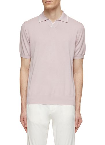Contrast Trim Cotton Polo Shirt - CANALI - Modalova