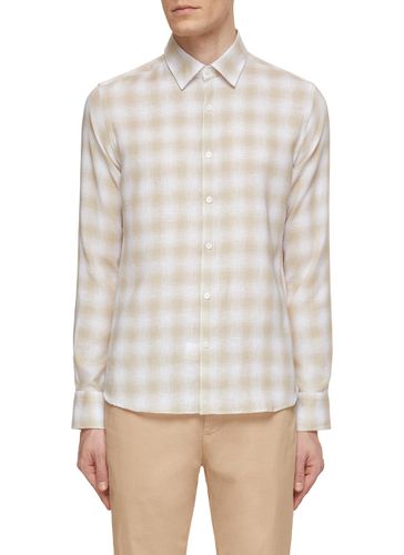 Chequered Cotton Linen Shirt - CANALI - Modalova
