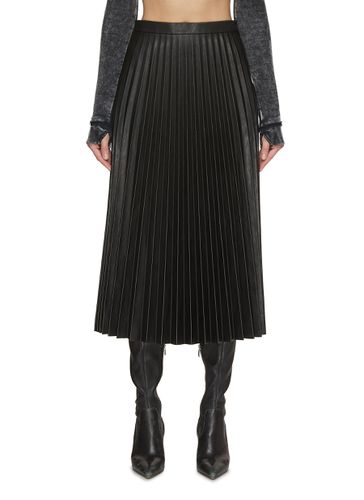 Pleated Leather Midi Skirt - BALENCIAGA - Modalova
