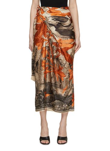 Magali Jungle Print Silk Skirt - BIYAN - Modalova