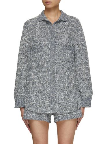 Oversize Tweed Knit Shirt - BRUNO MANETTI - Modalova