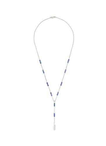 Rosary Aventurine Feather Charm Rhodium-Plated Sterling Silver Necklace - TATEOSSIAN - Modalova