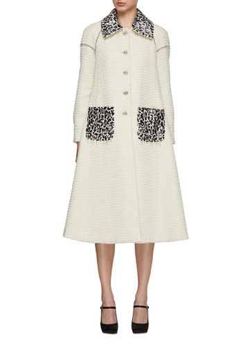 Chain Detail Sequin Embellished Oversized Tweed Coat - SOONIL - Modalova