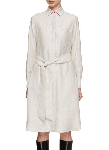 Belted Linen Shirt Dress - KITON - Modalova