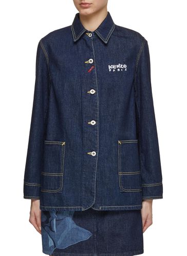 Drawn Varsity Cotton Workwear Jacket - KENZO - Modalova