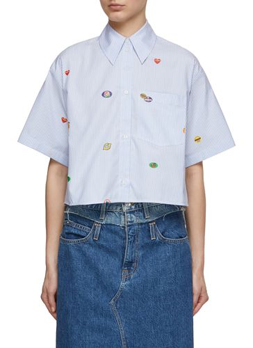 Fruit Stickers Cropped Cotton Shirt - KENZO - Modalova