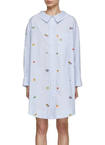 Fruit Stickers Hooded Cotton Shirt Dress - KENZO - Modalova