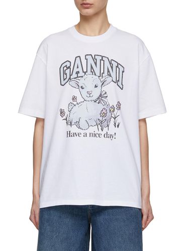 Lamb Graphic T-Shirt - GANNI - Modalova