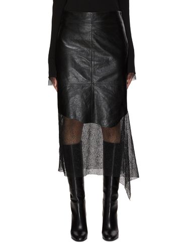 Leather Lace Midi Skirt - HELMUT LANG - Modalova