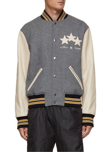 Oversized Leather Star Patch Varsity Jacket - AMIRI - Modalova