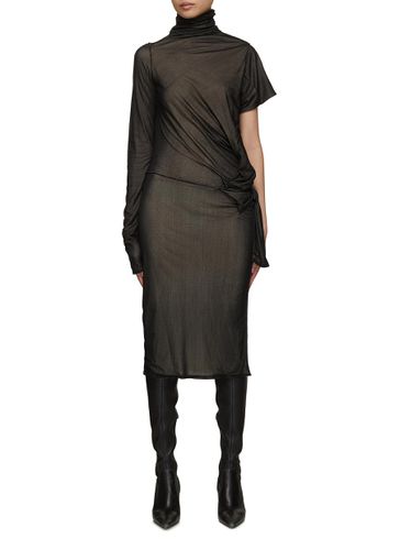 Asymmetrical Double Layer Ruched Mesh Dress - MAISON MARGIELA - Modalova