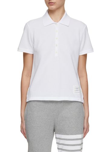 Logo Patch Cotton Polo Shirt - THOM BROWNE - Modalova