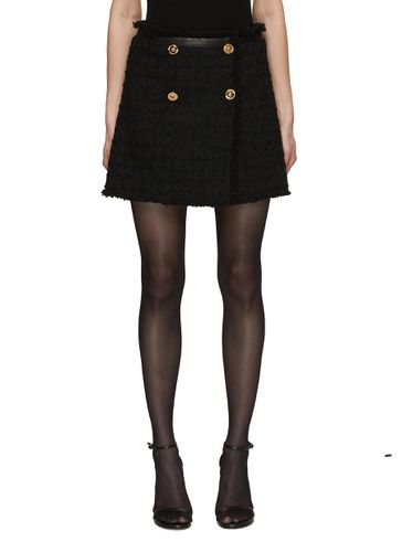 Heritage Tweed Gold-Tone Button Mini Skirt - VERSACE - Modalova