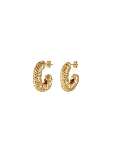 Wavy Ridge 18K Gold Plated Hoop Earrings - MISSOMA - Modalova