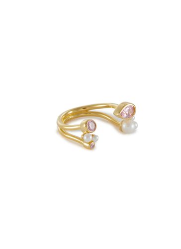 Freshwater Pearl Pink Cubic Zirconia 18ct Gold Plated Rings - COMPLETEDWORKS - Modalova