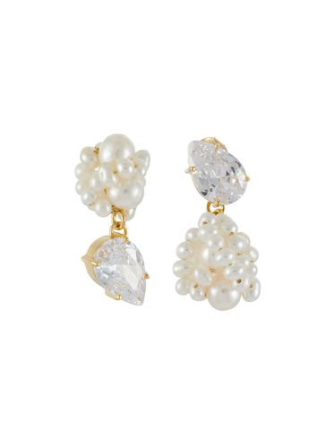 Freshwater Pearl Cubic Zirconia 14ct Gold Plated Vermeil Earrings - COMPLETEDWORKS - Modalova