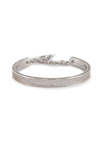 Pavé Zenith Silver Toned Metal Cuff Bracelet - EDDIE BORGO - Modalova