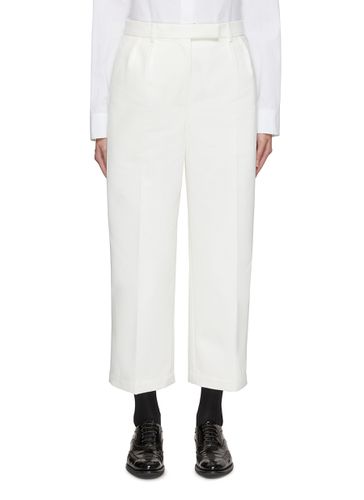 Relaxed Fit Cropped Pleated Trousers - THOM BROWNE - Modalova