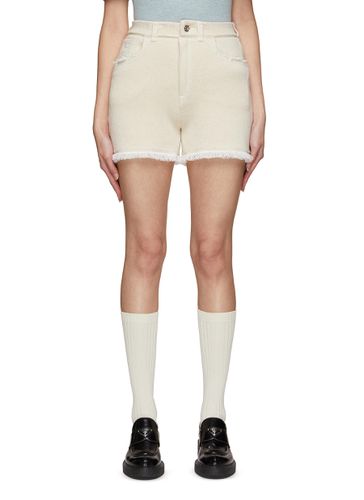 Frayed Denim Cashmere Cotton Shorts - BARRIE - Modalova