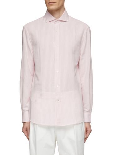 Striped Cotton Linen Shirt - BRUNELLO CUCINELLI - Modalova