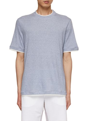 Crewneck Linen Cotton T-Shirt - BRUNELLO CUCINELLI - Modalova