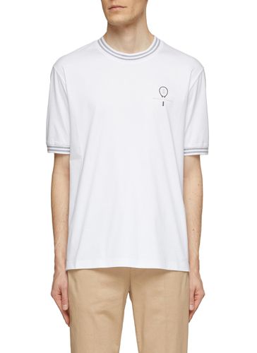 Tennis Stripe Cotton Jersey T-Shirt - BRUNELLO CUCINELLI - Modalova