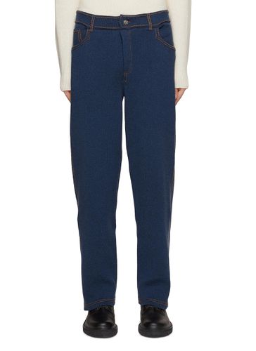Contrast Stitch Cashmere Cotton Pants - BARRIE - Modalova
