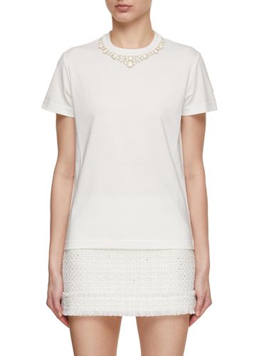 Embellished Collar T-Shirt - MONCLER - Modalova