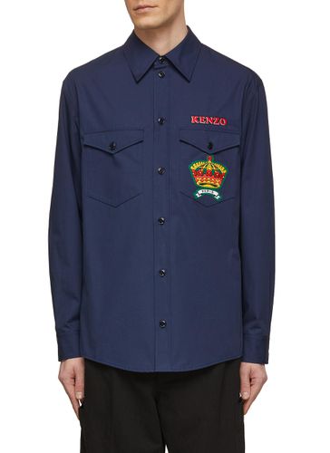 Logo Patch Button Up Shirt - KENZO - Modalova
