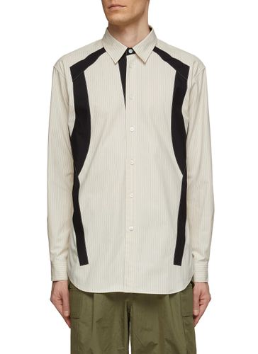 Black Patched Striped Cotton Shirt - KHOKI - Modalova