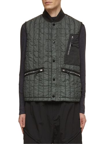 Quilted Button Up Vest - STONE ISLAND - Modalova