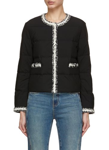 Contrast Trim Quilted Jacket - MO & CO. - Modalova