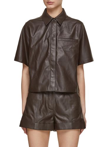 Cropped Leather Shirt - YVES SALOMON - Modalova