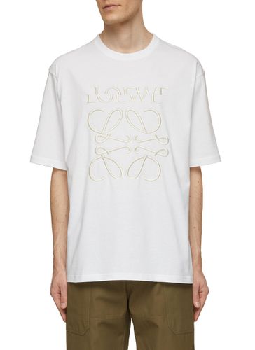 Distorted Logo Cotton T-Shirt - LOEWE - Modalova