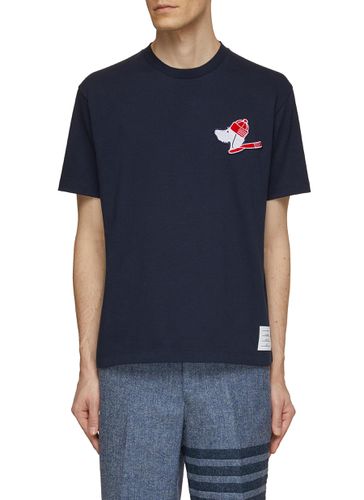 Embroidered Hector With Hat Crewneck T-Shirt - THOM BROWNE - Modalova