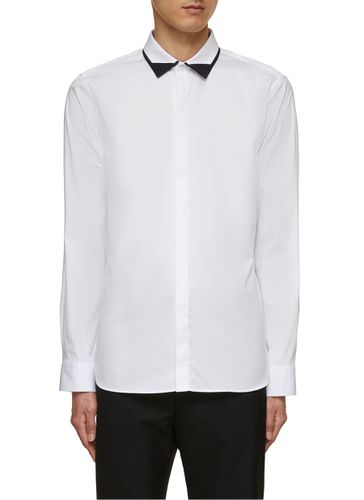 Contrast Collar Detail Slim Fit Cotton Shirt - NEIL BARRETT - Modalova