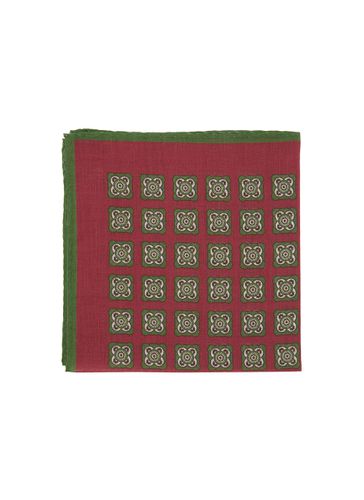 Geometric Print Wool Pocket Square - STEFANOBIGI MILANO - Modalova