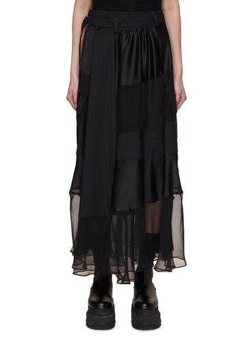 Sheer Panelled Chalk Stripe Maxi Skirt - SACAI - Modalova