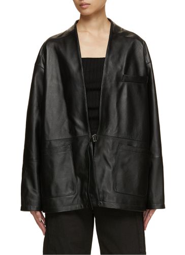 Frida Drop Front Buckle Leather Jacket - ARMARIUM - Modalova