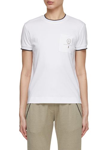 Contrast Trim Logo Cotton T-Shirt - BRUNELLO CUCINELLI - Modalova