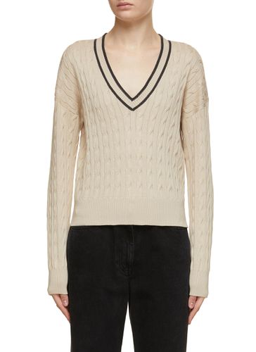 Cable Knit Cotton Sweater - BRUNELLO CUCINELLI - Modalova