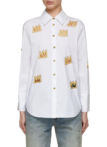 X Basquiat Finely Embellished Crown Shirt - ALICE & OLIVIA - Modalova