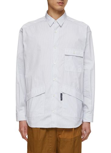 Slanted Flap Pocket Striped Cotton Shirt - COMME DES GARÇONS HOMME - Modalova