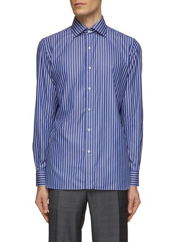 Spread Collar Striped Cotton Shirt - LUIGI BORRELLI - NAPOLI - Modalova