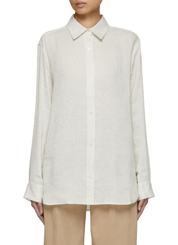 Amal Pinstripe Linen Silk Shirt - TOVE - Modalova