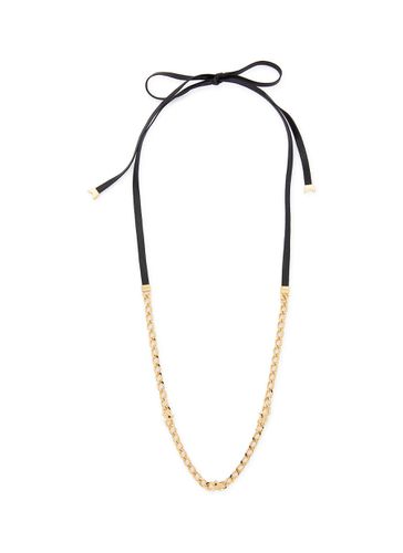 K Gold Plated Triple Star Leather Strap Necklace - NUMBERING - Modalova